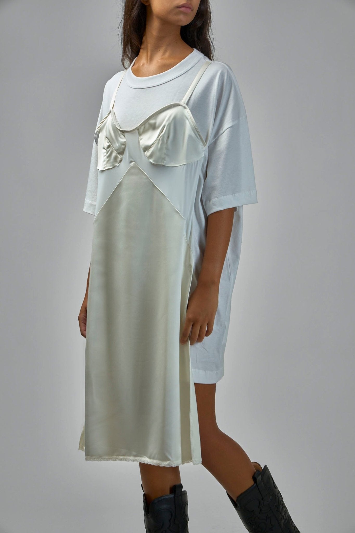 Vaquera - Slip Skirt Tall Tee Midi Dress - LABELS