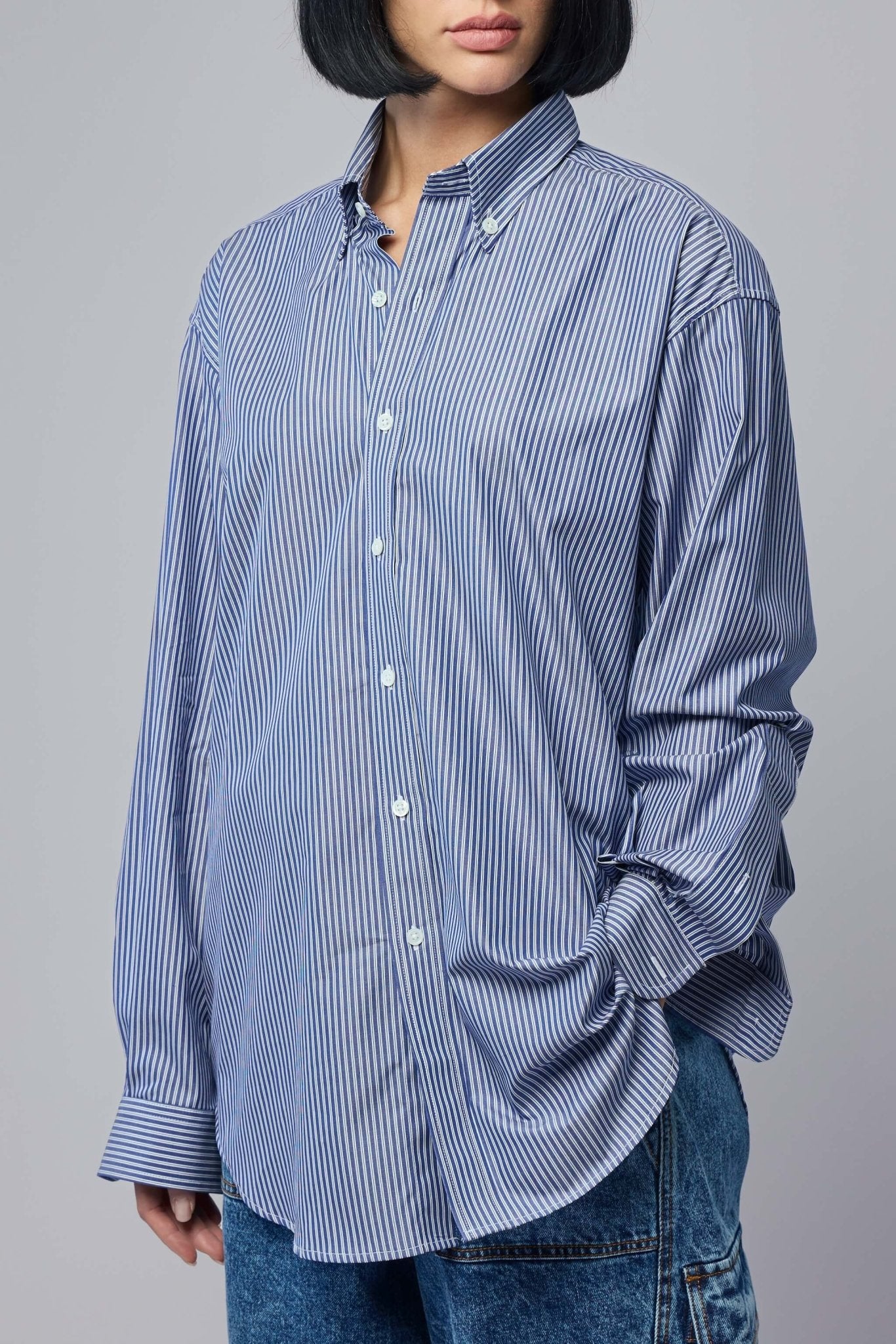 Vaquera - Women Striped Fly Away Collar Button Down Woven - LABELS