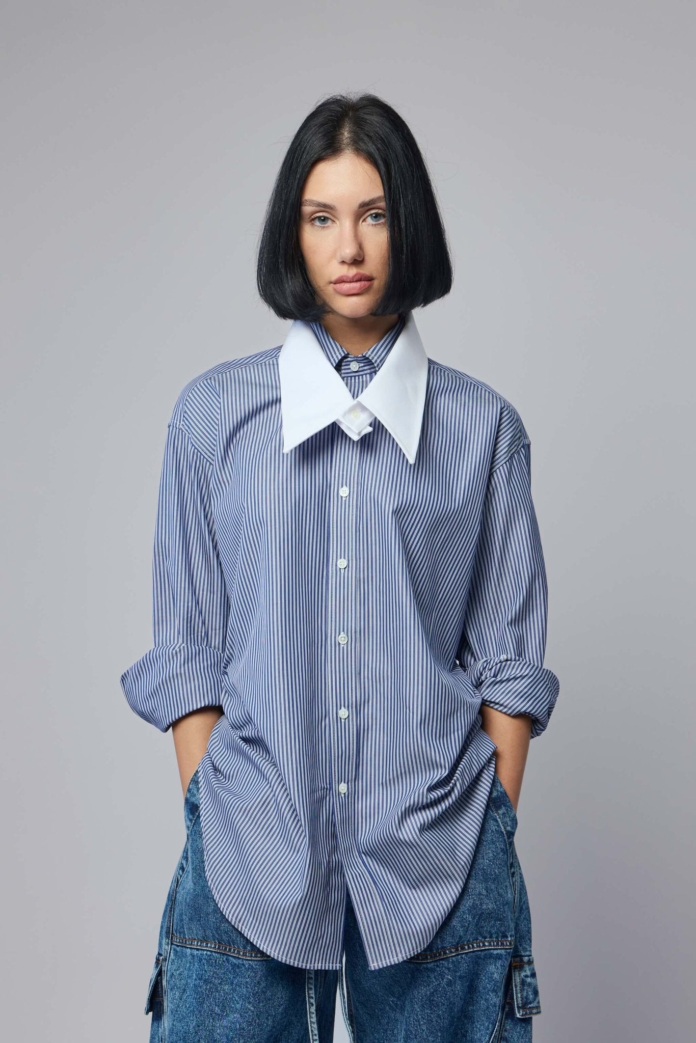 women's button down collar dress shirt Ladies Oxford Reliable and durable construction Vaquera Shirts - Women Striped