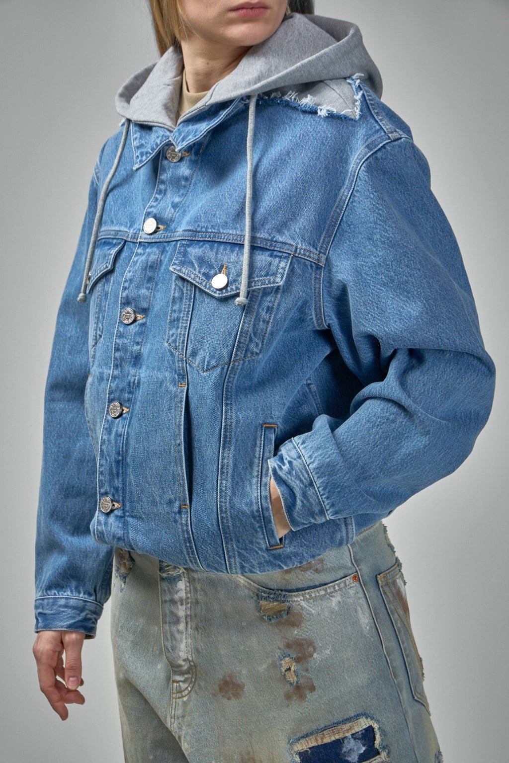 Vetements - Deconstructed Hooded Denim Jacket - LABELS