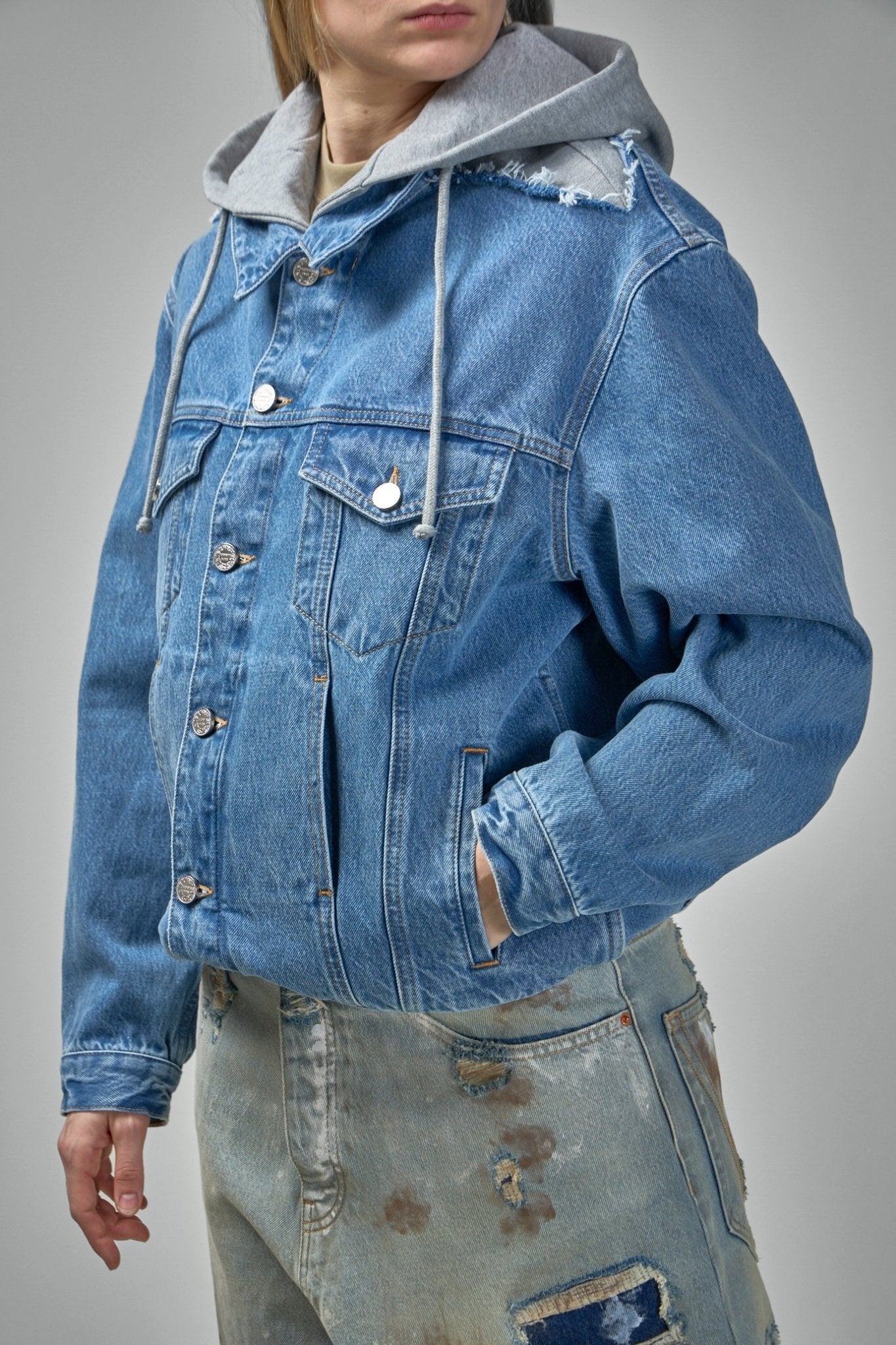 Vetements - Deconstructed Hooded Denim Jacket - LABELS