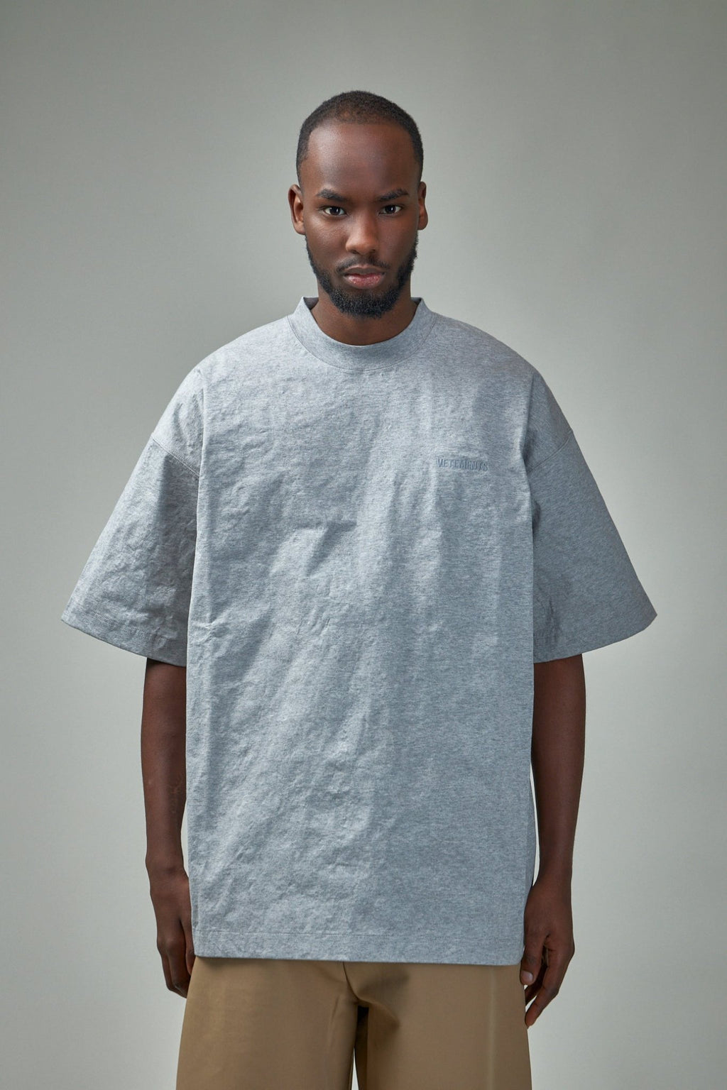 Vetements - Metalized Wrinkled Logo Embroidered T-Shirt - LABELS