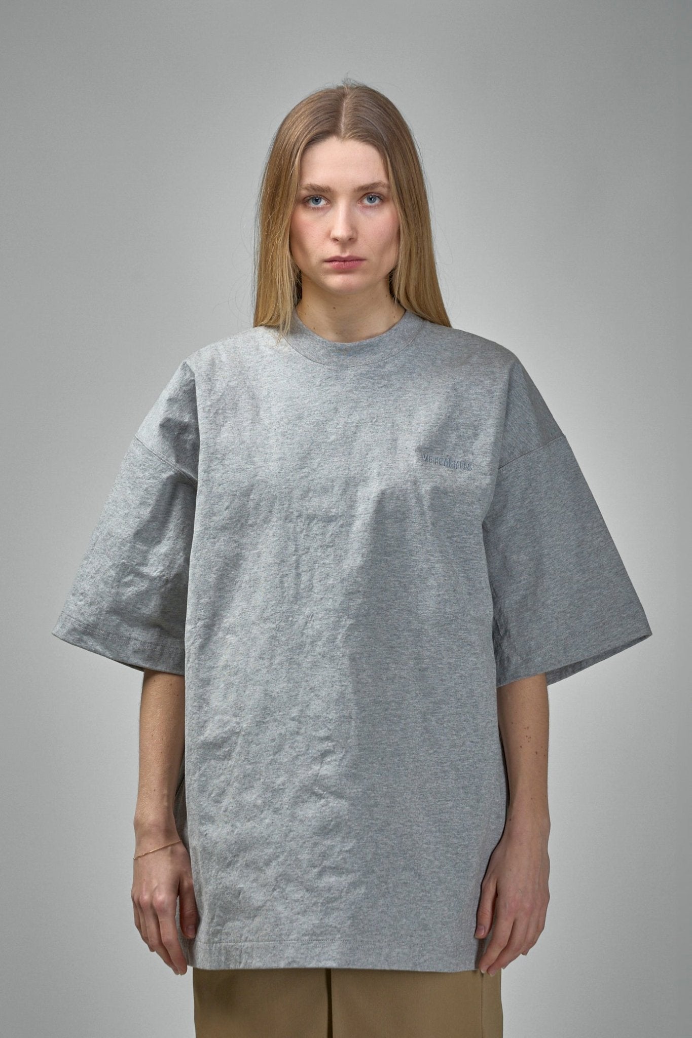 Vetements - Metalized Wrinkled Logo Embroidered T-Shirt - LABELS