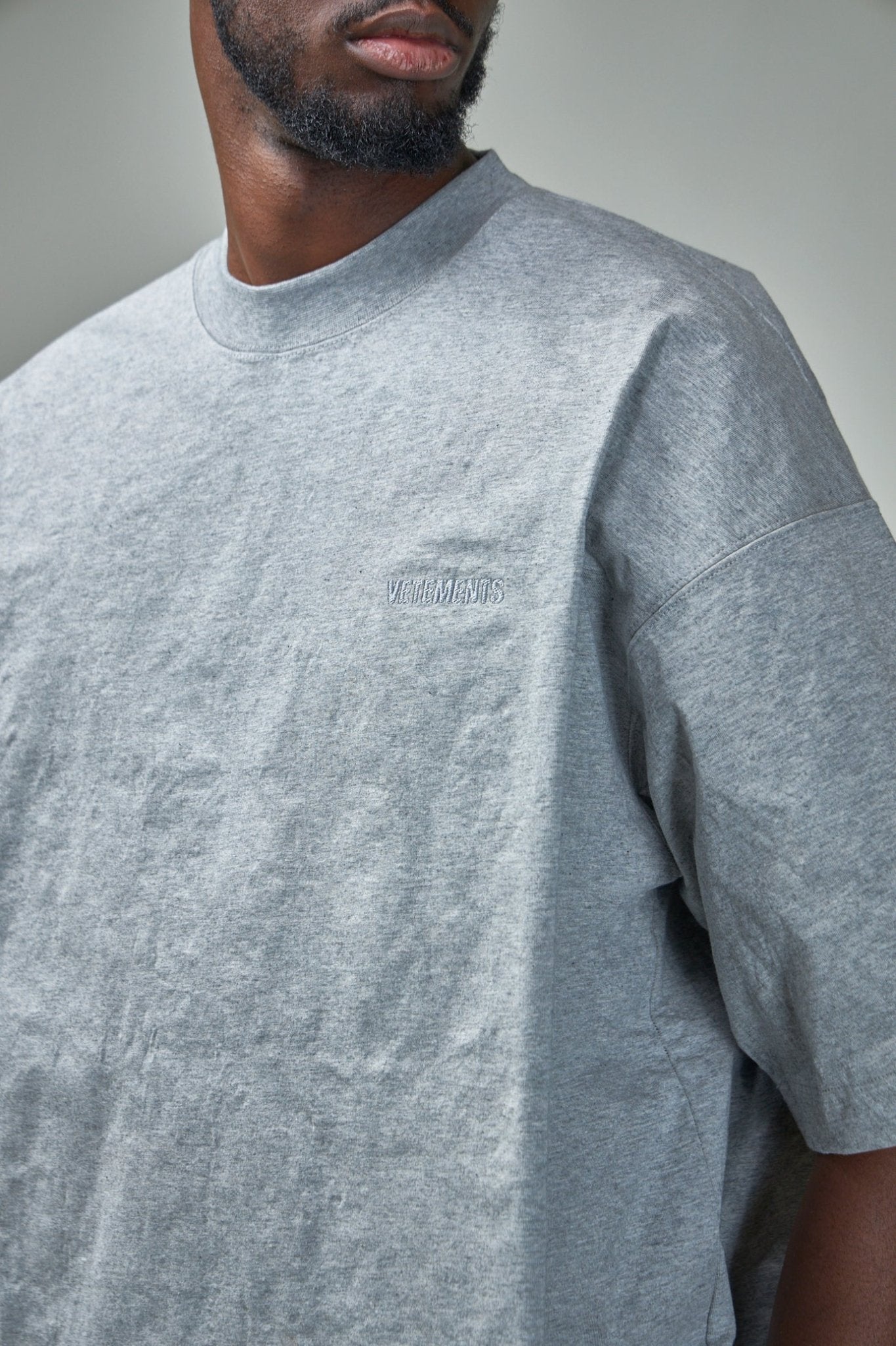 Vetements - Metalized Wrinkled Logo Embroidered T-Shirt - LABELS