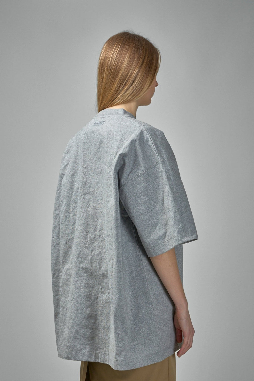 Vetements - Metalized Wrinkled Logo Embroidered T-Shirt - LABELS