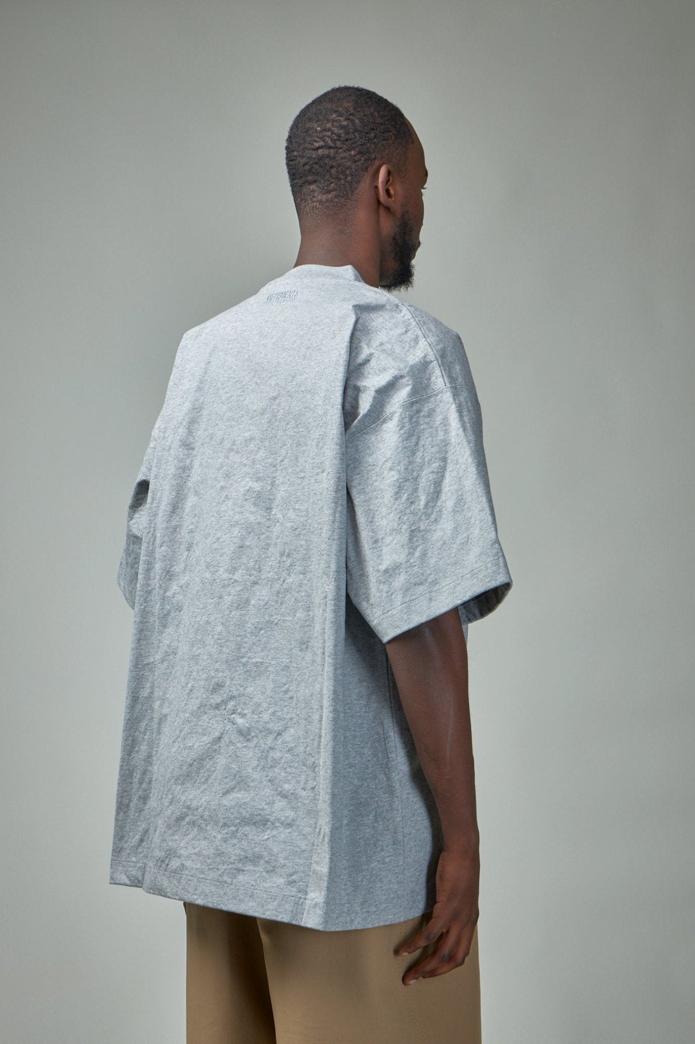 Vetements - Metalized Wrinkled Logo Embroidered T-Shirt - LABELS