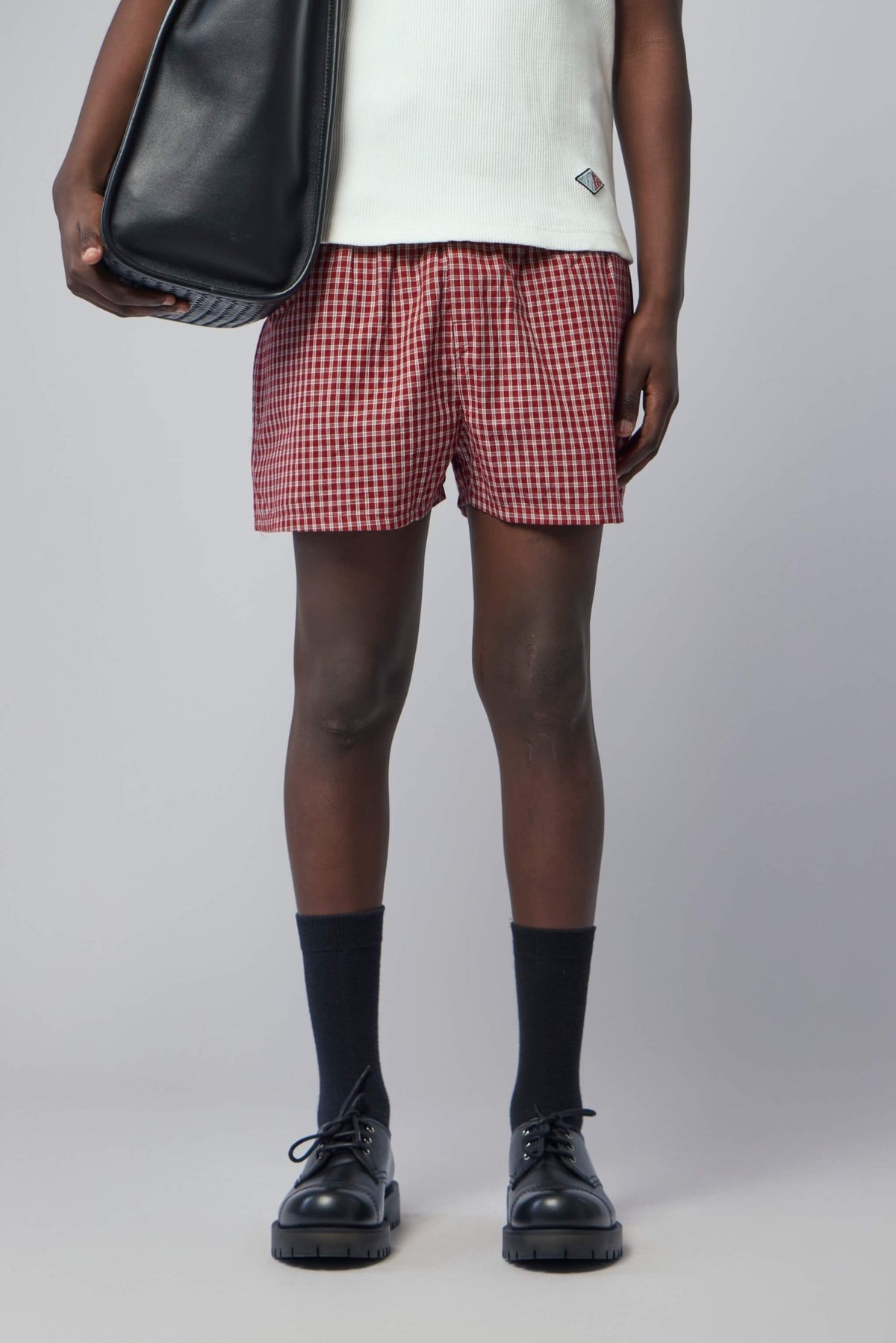 Vetements shorts in push-up shirting design on model
