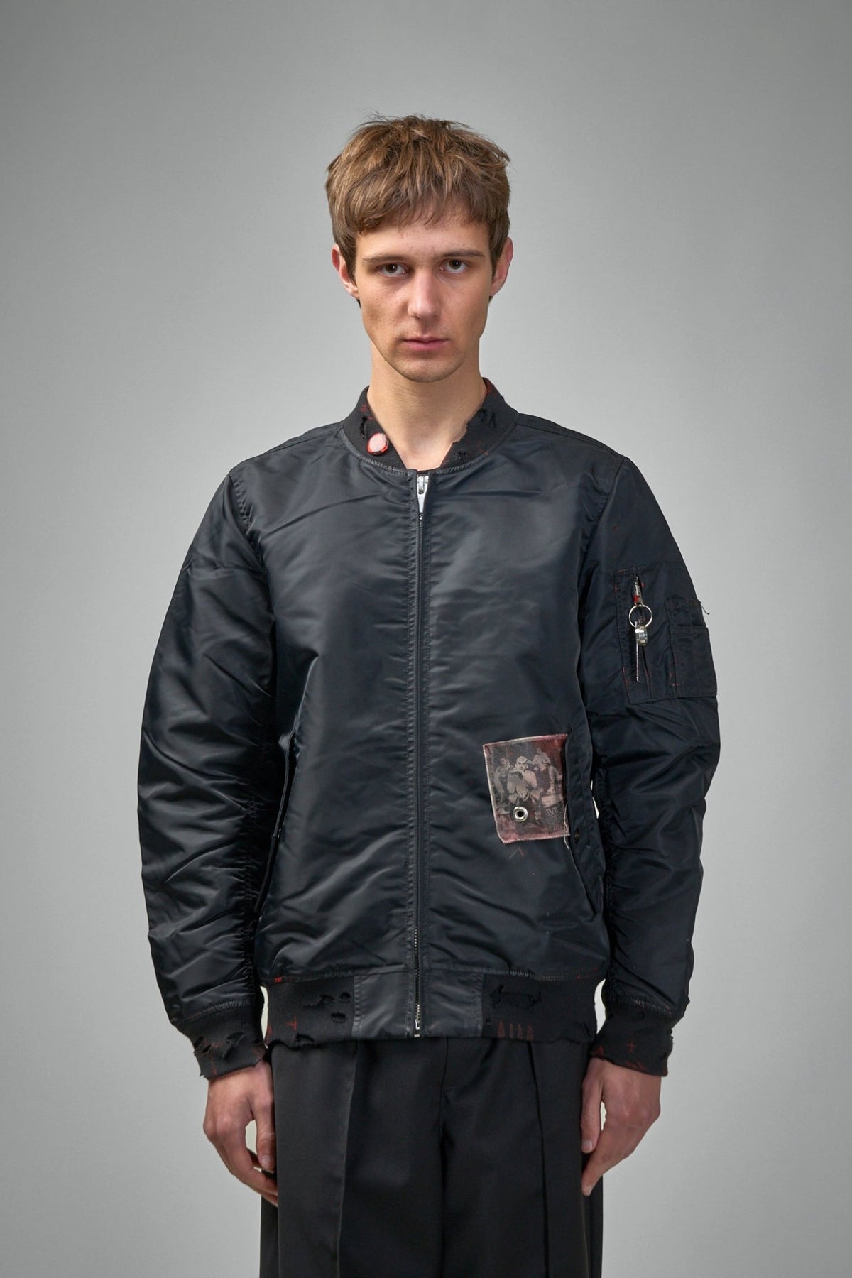 Vintage Industries bomber jackets - KH black handcrafted nylon bomber jacket