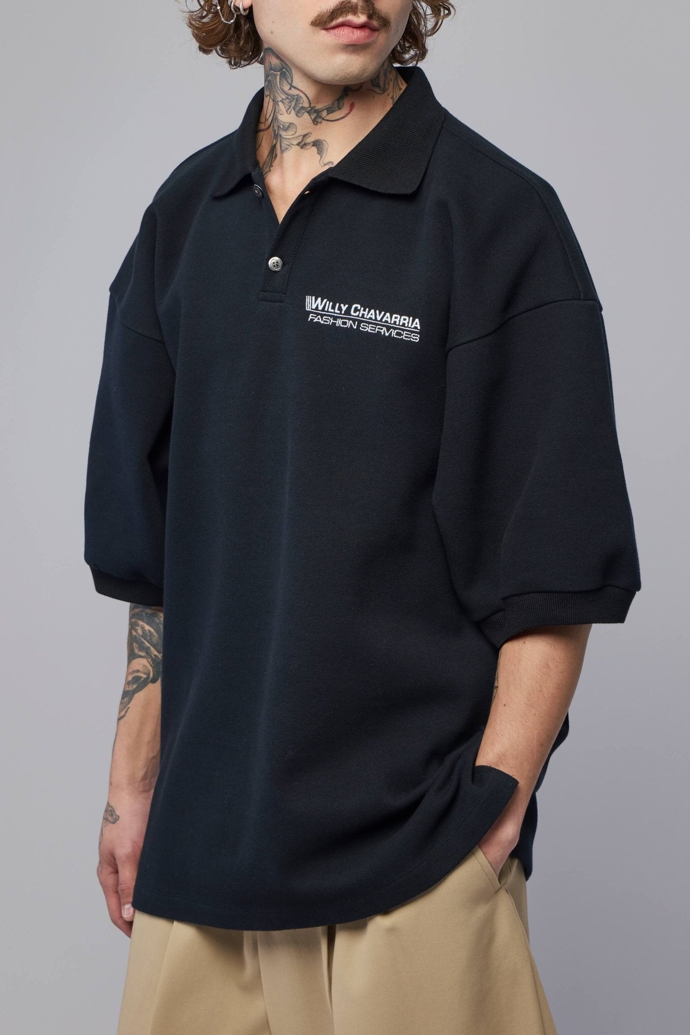 Willy Chavarria Polo - Oversized Cotton Football Shirt – LABELS