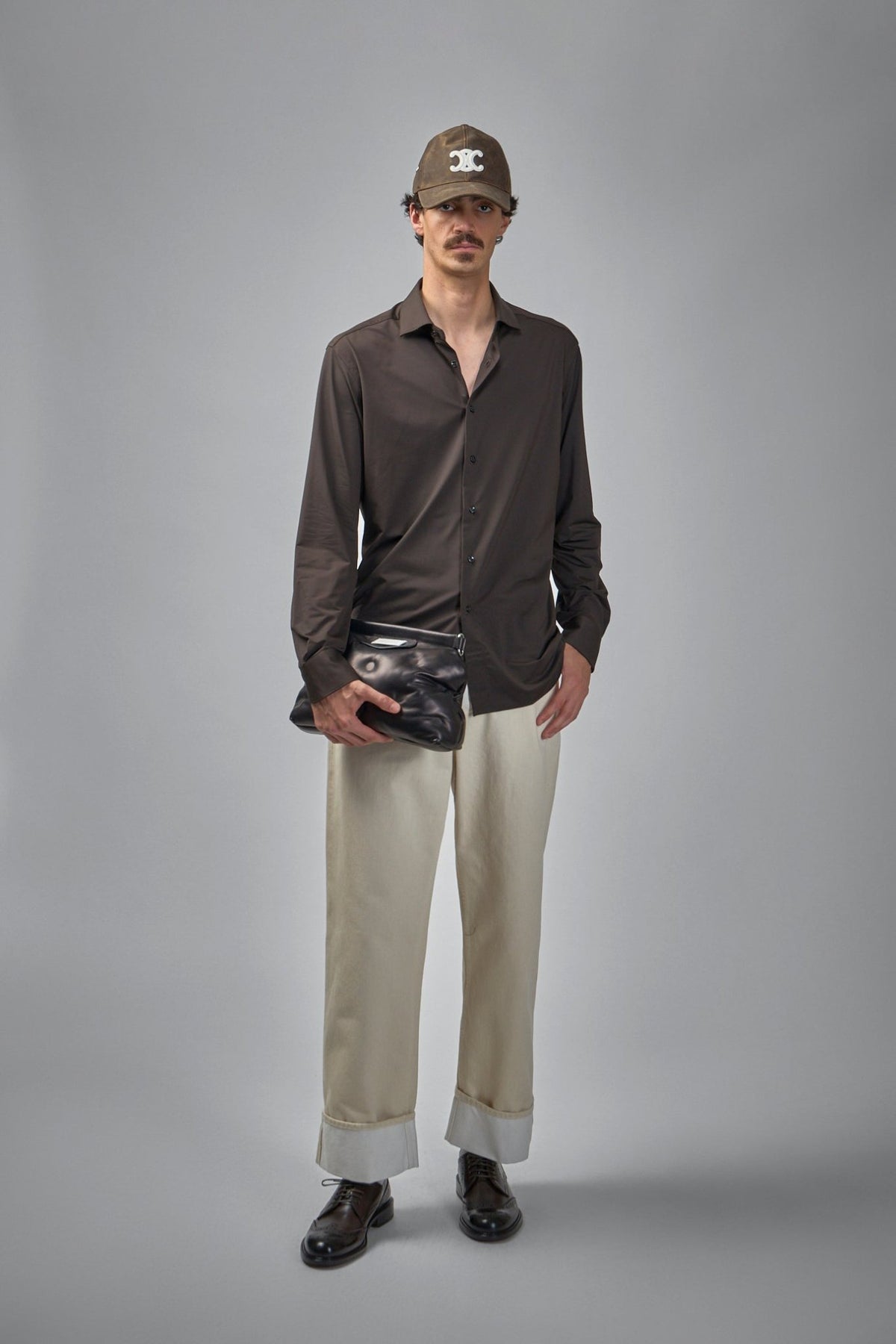 Close-up of Xacus Active Shirt collar and button details