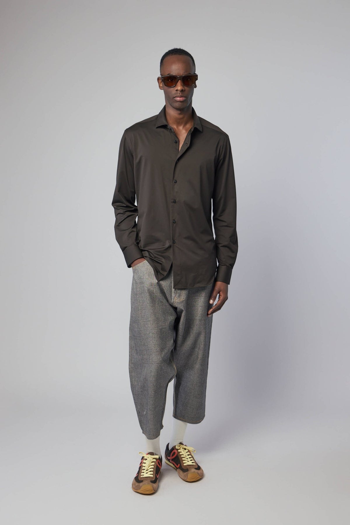 Back view showing tailored fit and construction quality