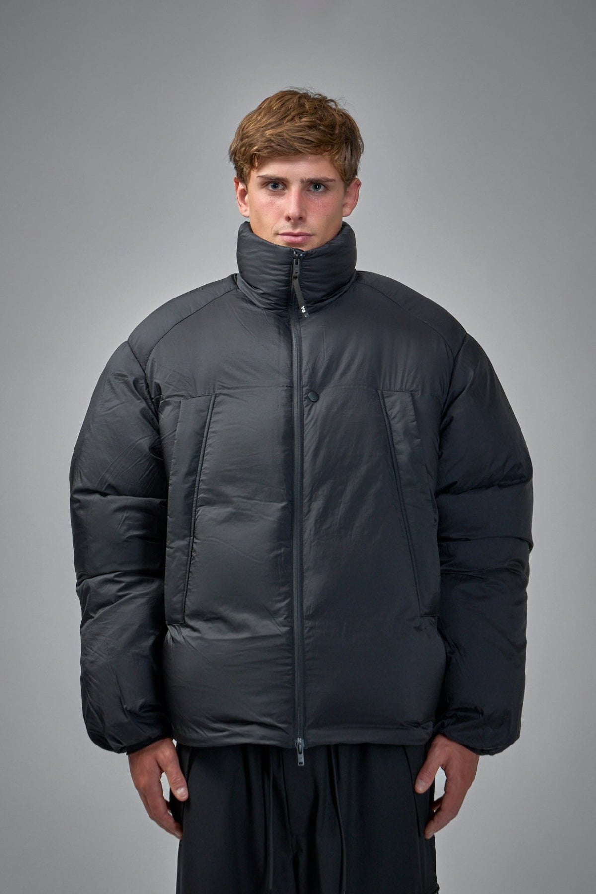 Y-3 Yohji Yamamoto Down M Puff Jacket in black with relaxed fit silhouette
