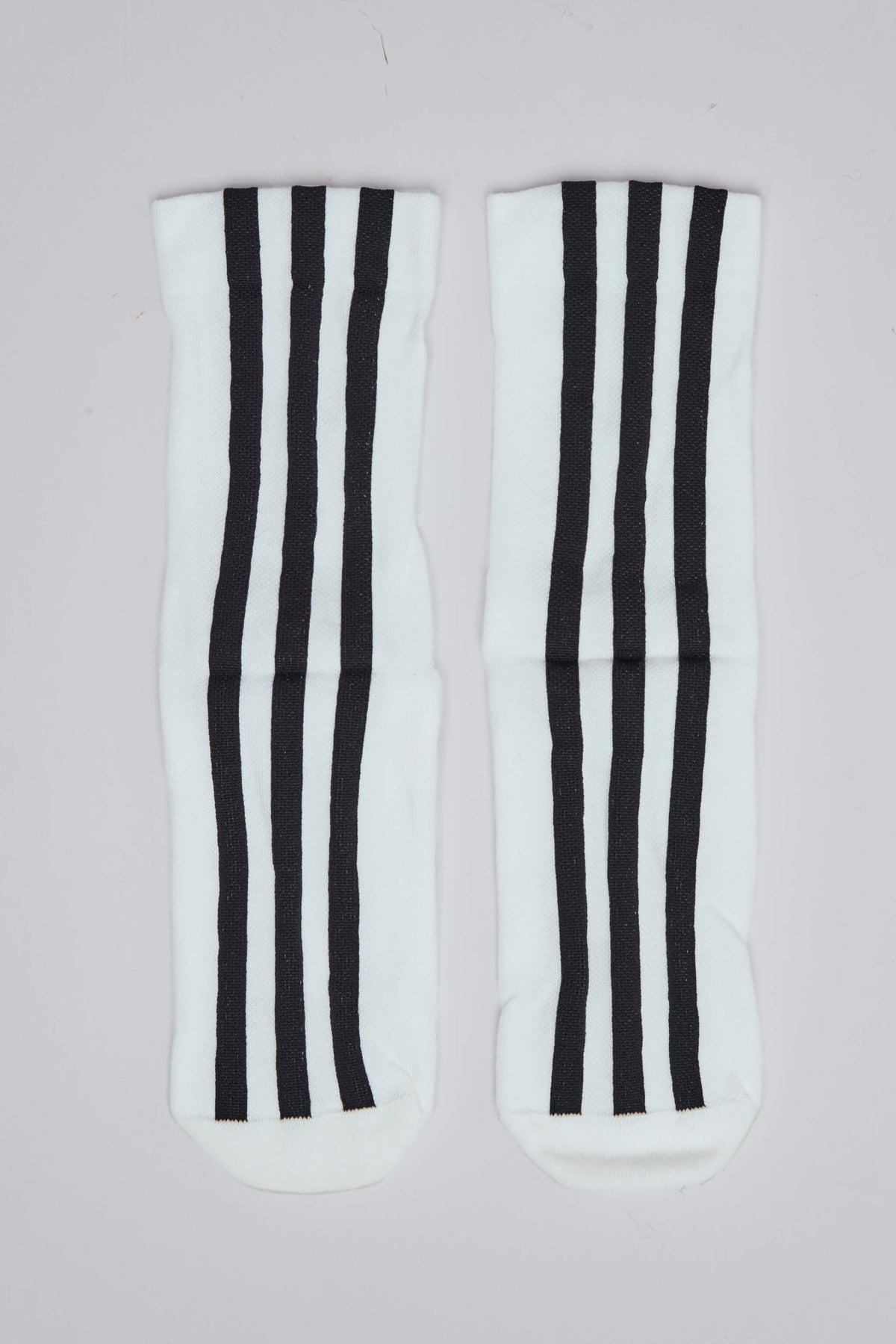 Y-3 Yohji Yamamoto stripe sock in white with black logo detail