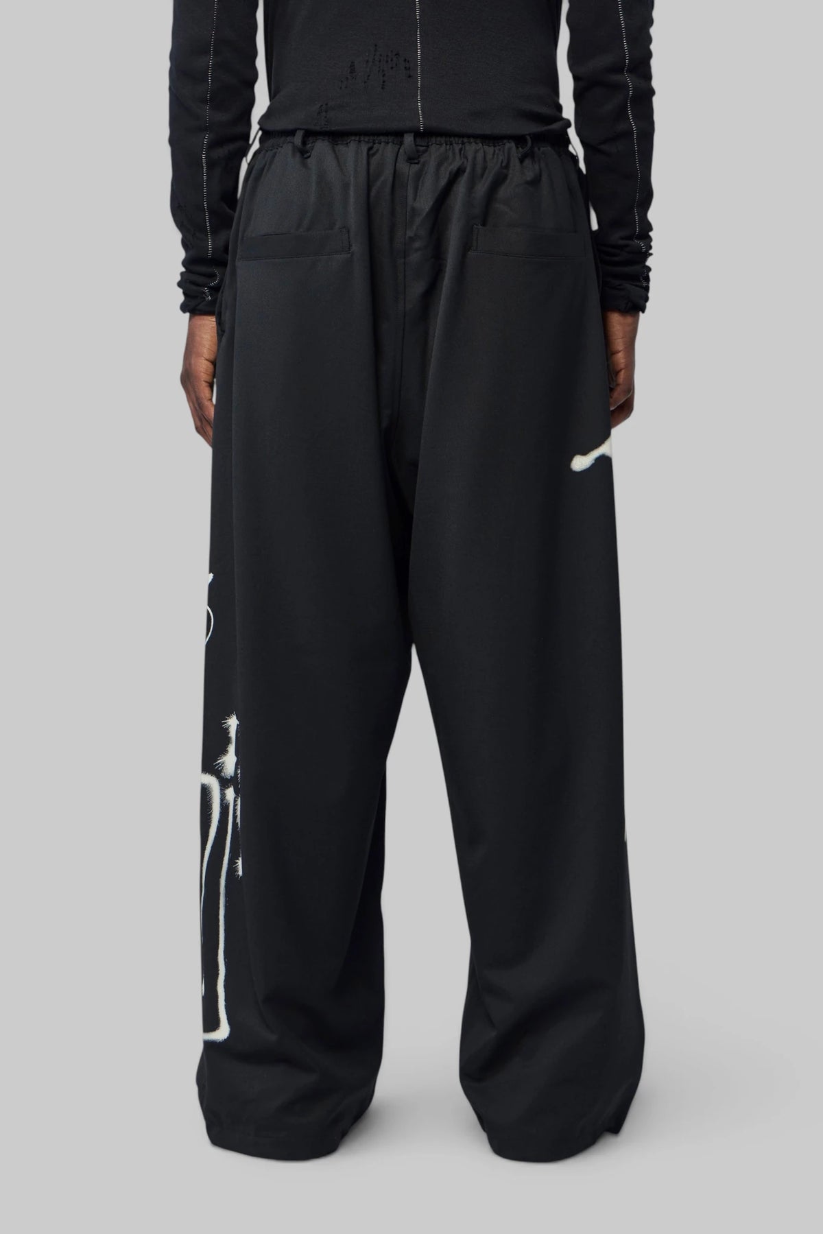 Y-3 Yohji Yamamoto - Y-3 Graffiti-Print Wide-Leg Trousers - LABELS