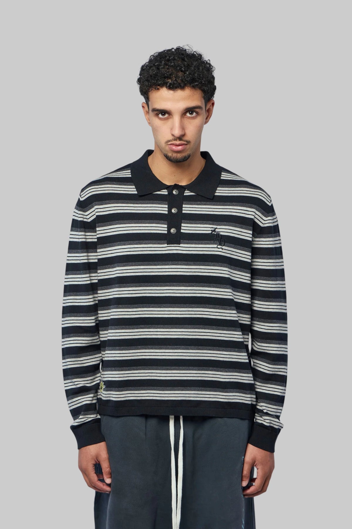 Zhyro - Knitted Striped L/S Polo - LABELS