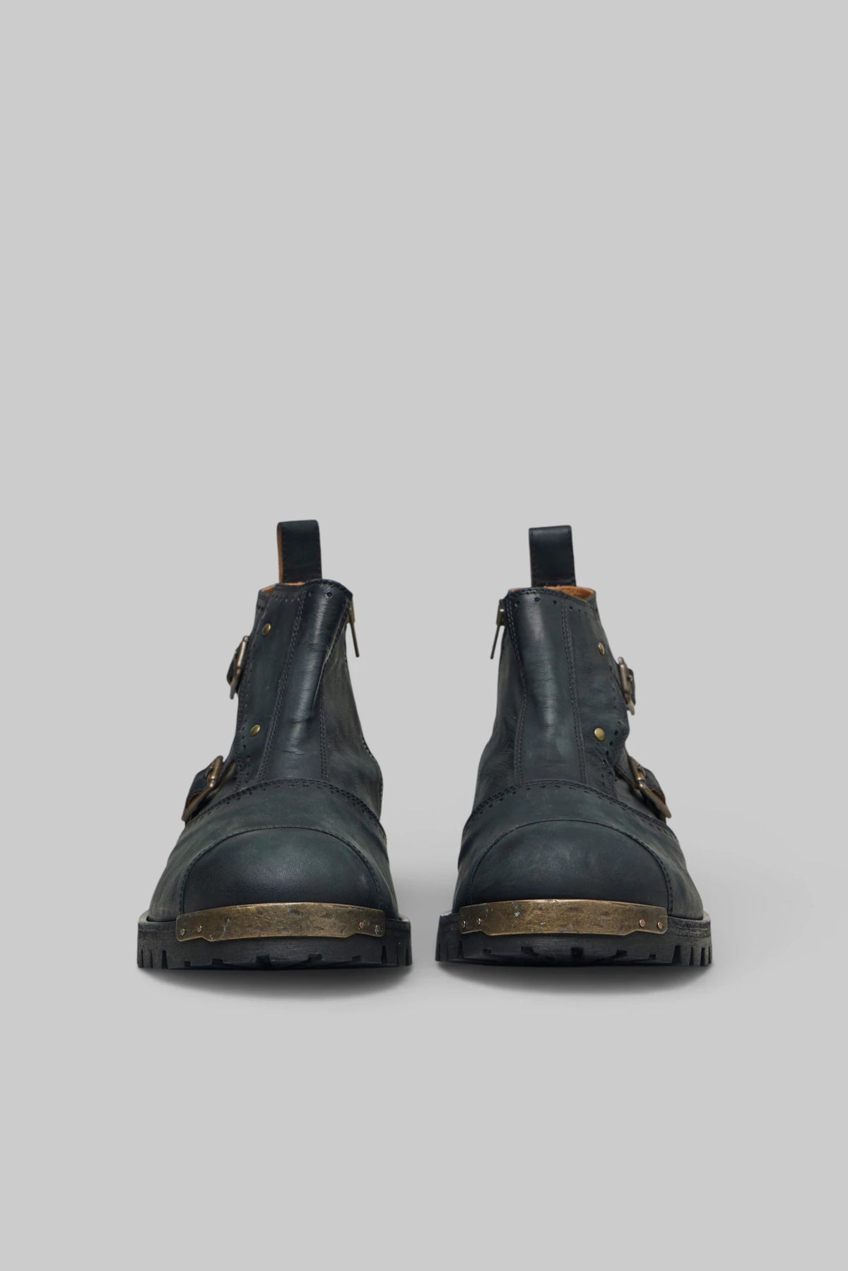 Ziggy Chen - Brass Tip Buckle Boots With Spats - LABELS