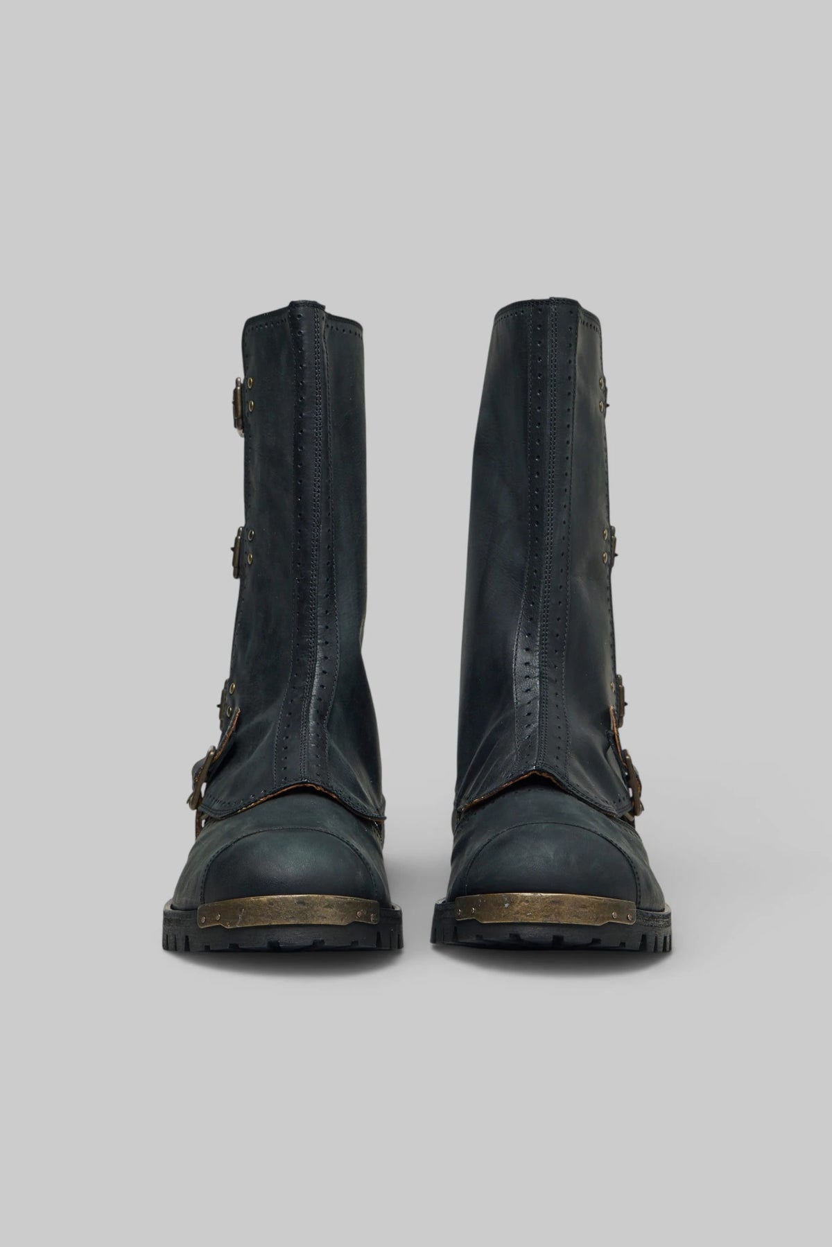 Ziggy Chen - Brass Tip Buckle Boots With Spats - LABELS