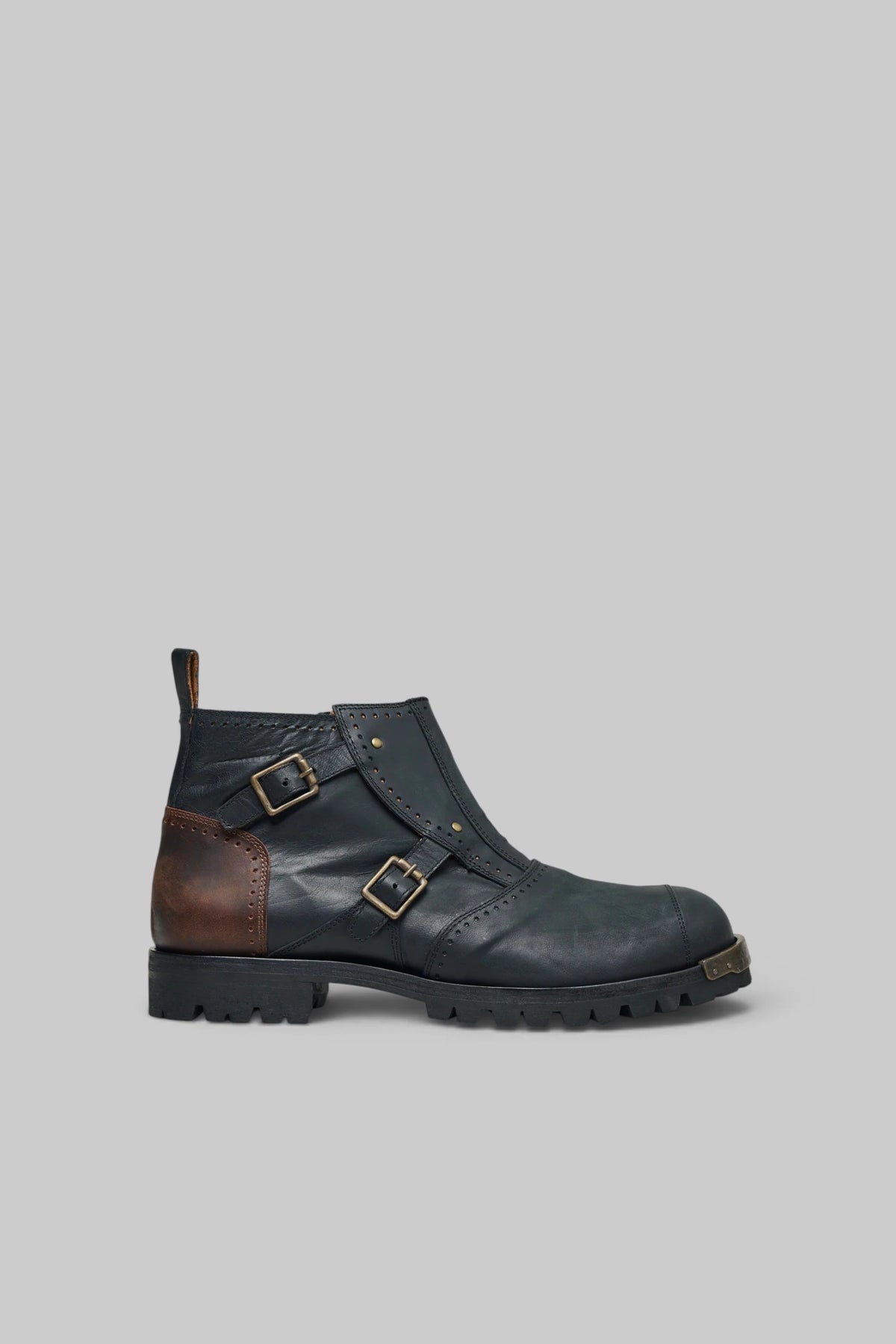 Ziggy Chen - Brass Tip Buckle Boots With Spats - LABELS