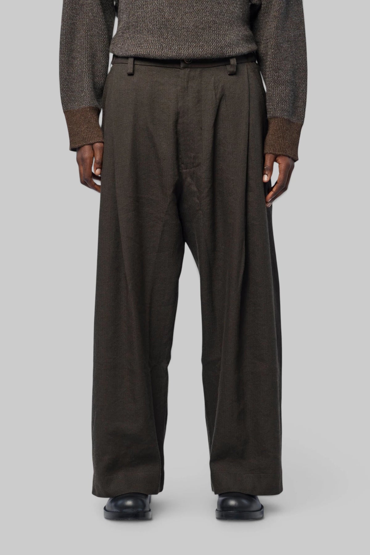 Ziggy Chen - Herringbone Straight-leg Trousers - LABELS