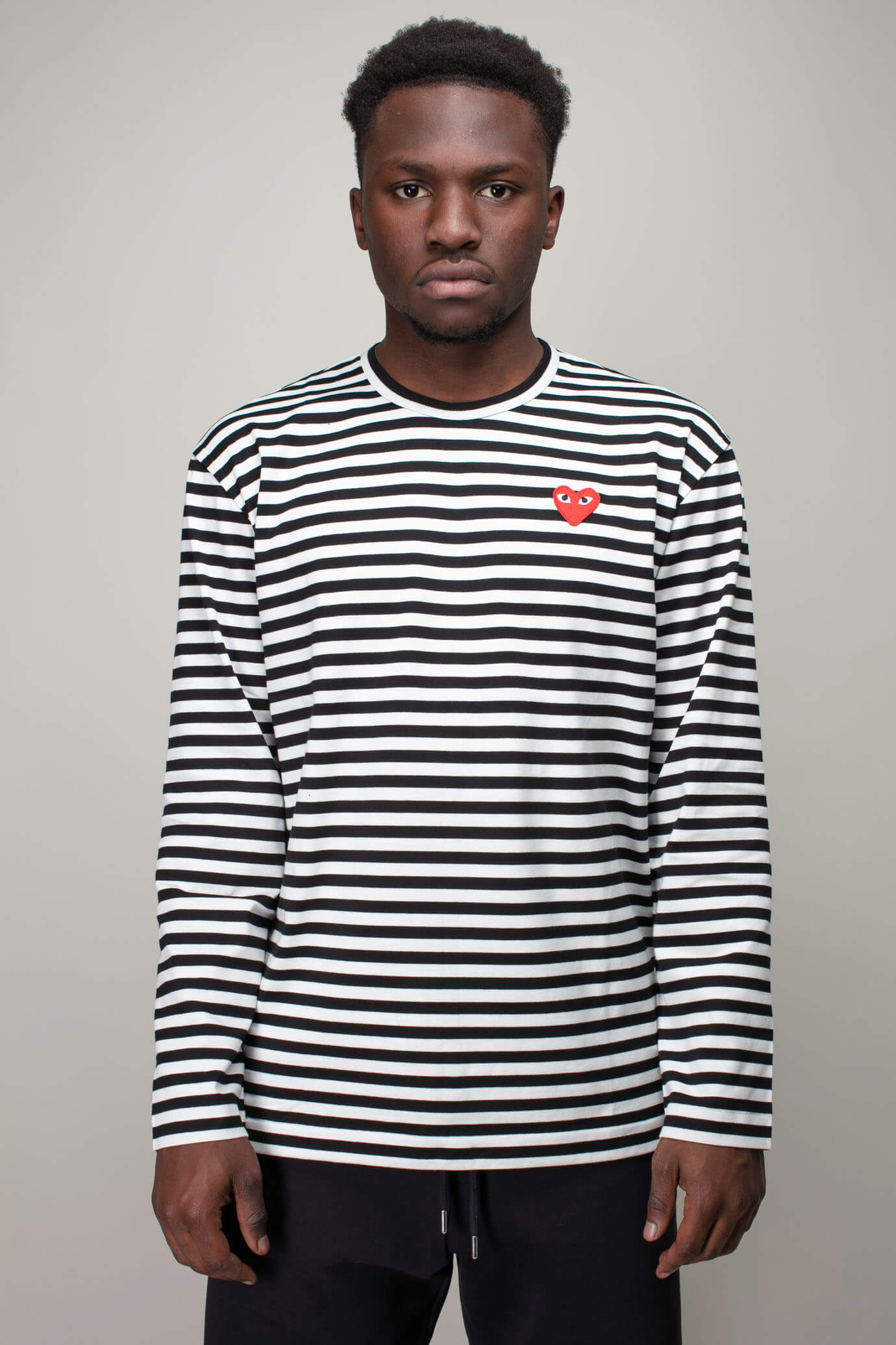 Comme Des Garcons Play Striped Longsleeve black white – LABELS