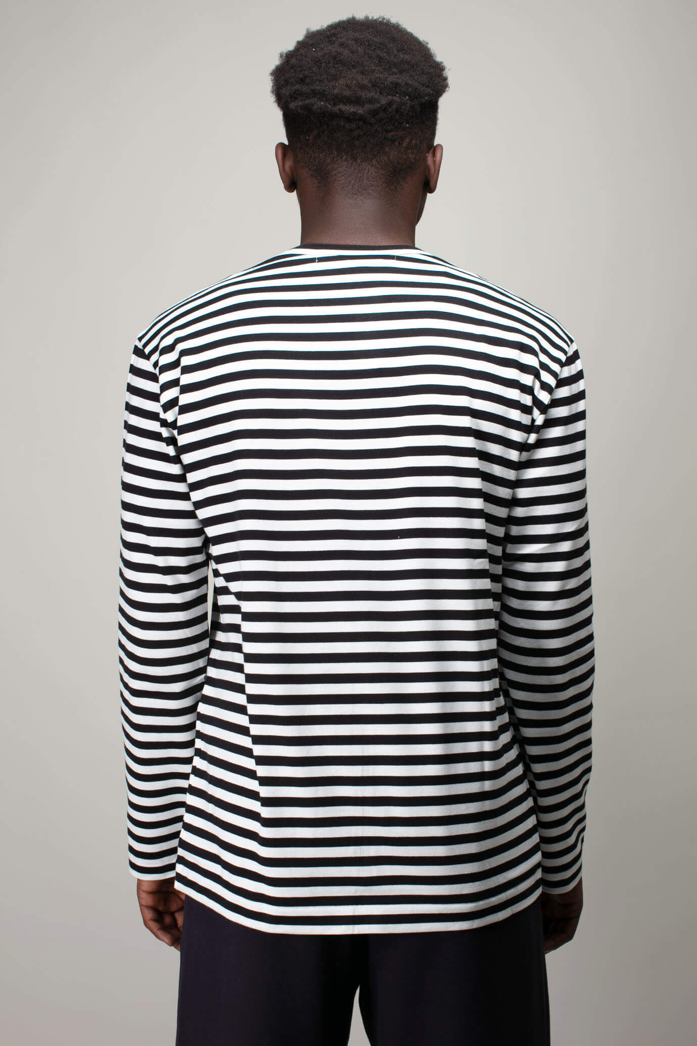 Cdg striped long outlet sleeve black and white