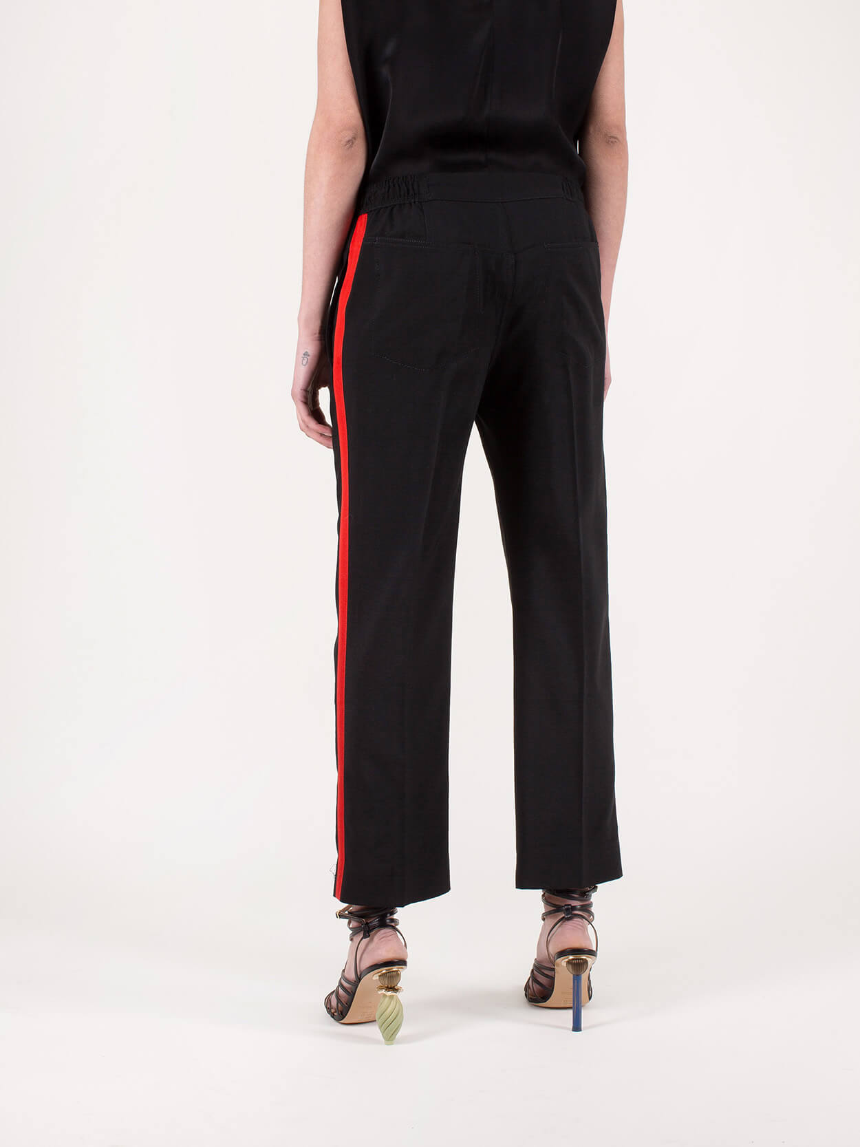 Black trousers hotsell with red stripe