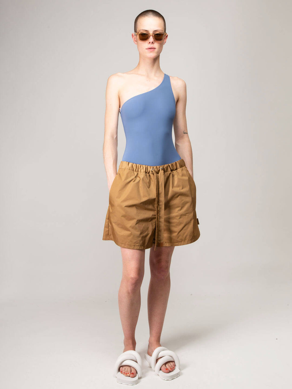 Mid one shoulder one piece swimsuit