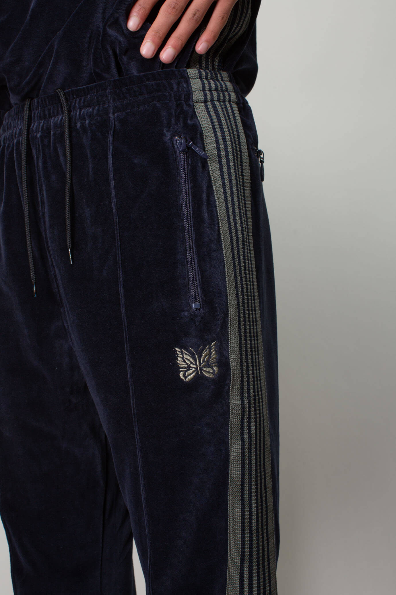 Needles Narrow Track Pants - C/Pe Velour-