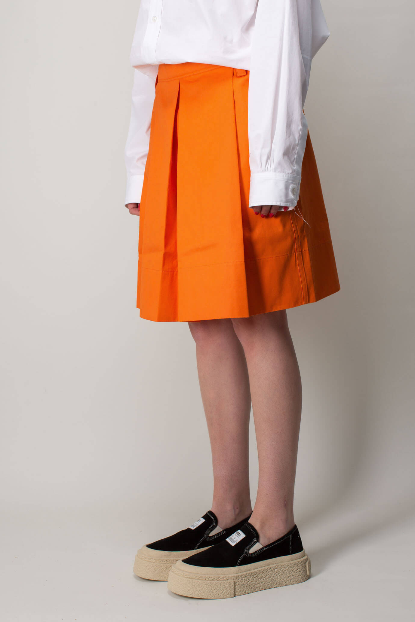 SHACI - Pleated Mini Skirt - Orange