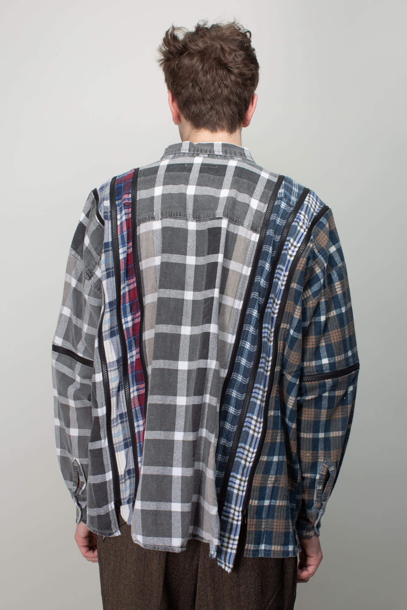 Assorted Flannel Shirt - 7 Cuts Zipped Wide Shirt