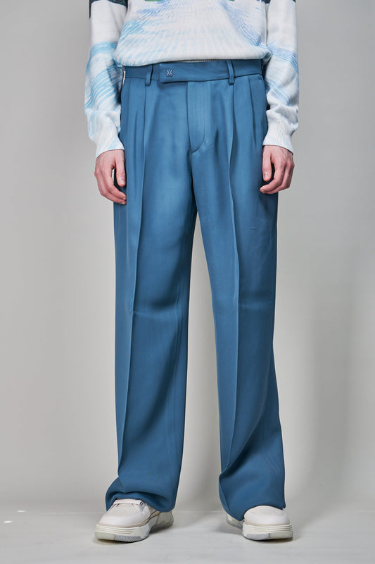 Viscose DBL Pleated Trousers, bluefin