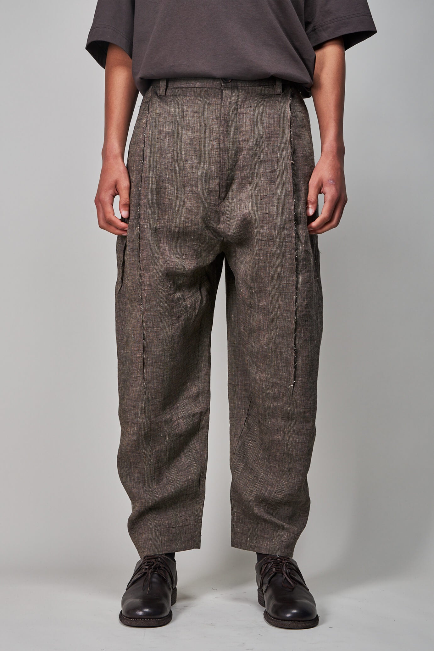 Pleated Straight Leg Wide Trousers, grey