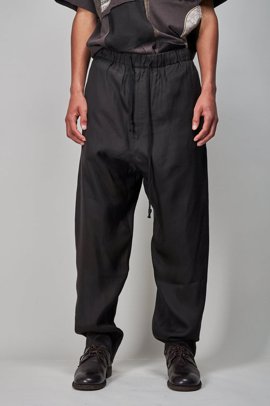Tapered Tailor Drawstring Trousers, black